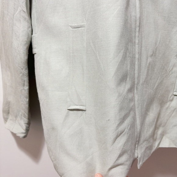 Classiques Entier Silk and Linen Jacket Size XS Sage Green Zip Up Quiet Luxury - Picture 7 of 15